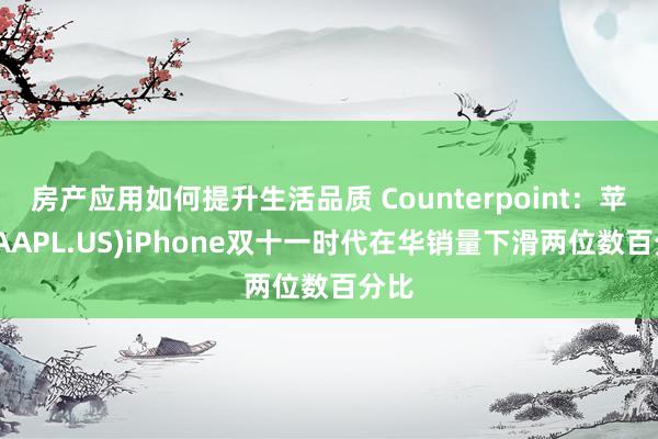 房产应用如何提升生活品质 Counterpoint：苹果(AAPL.US)iPhone双十一时代在华销量下滑两位数百分比