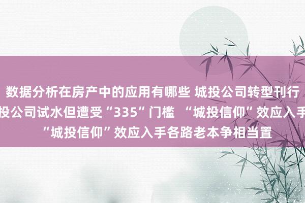 数据分析在房产中的应用有哪些 城投公司转型刊行产业债：高评级城投公司试水但遭受“335”门槛  “城投信仰”效应入手各路老本争相当置