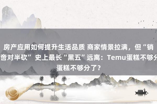 房产应用如何提升生活品质 商家情景拉满，但“销量不啻对半砍” 史上最长“黑五”远离：Temu蛋糕不够分了？