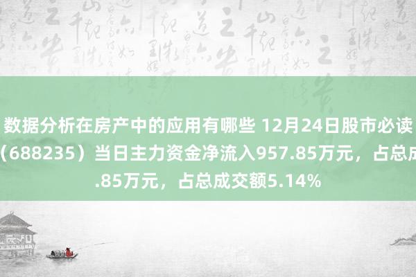 数据分析在房产中的应用有哪些 12月24日股市必读：百济神州（688235）当日主力资金净流入957.85万元，占总成交额5.14%