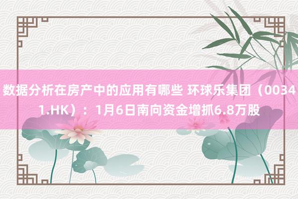 数据分析在房产中的应用有哪些 环球乐集团（00341.HK）：1月6日南向资金增抓6.8万股