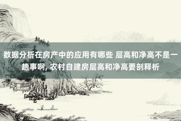 数据分析在房产中的应用有哪些 层高和净高不是一趟事啊, 农村自建房层高和净高要剖释析