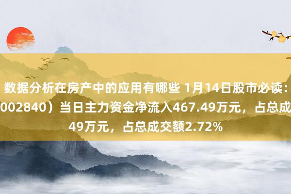 数据分析在房产中的应用有哪些 1月14日股市必读：华统股份（002840）当日主力资金净流入467.49万元，占总成