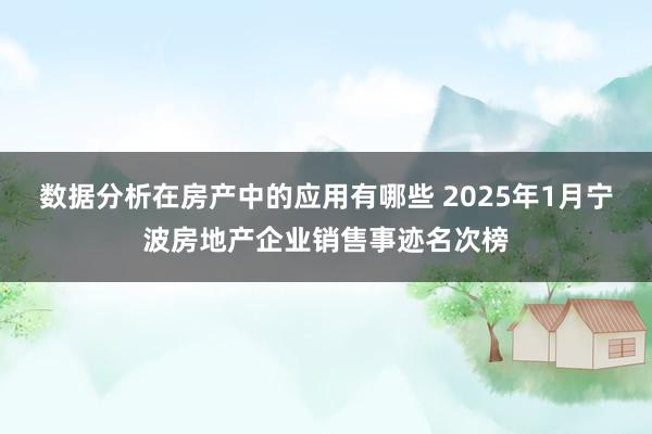 数据分析在房产中的应用有哪些 2025年1月宁波房地产企业销售事迹名次榜