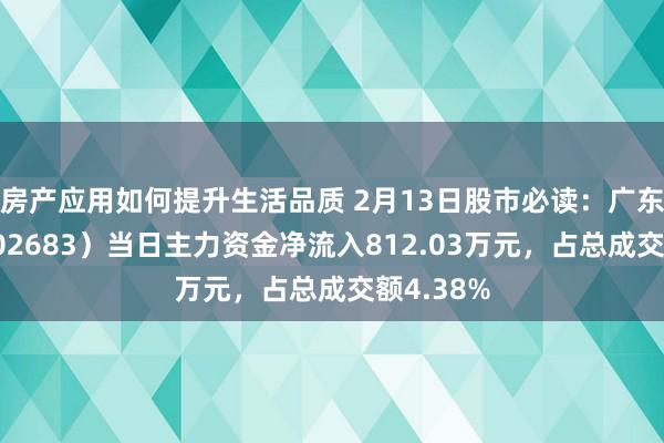 房产应用如何提升生活品质 2月13日股市必读：广东深广（002683）当日主力资金净流入812.03万元，占总成交额4.38%