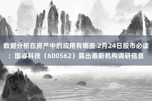 数据分析在房产中的应用有哪些 2月24日股市必读：国睿科技（600562）露出最新机构调研信息