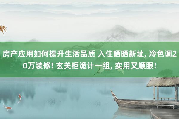 房产应用如何提升生活品质 入住晒晒新址, 冷色调20万装修! 玄关柜诡计一组, 实用又顺眼!