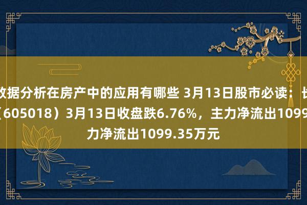 数据分析在房产中的应用有哪些 3月13日股市必读：长华集团（605018）3月13日收盘跌6.76%，主力净流出1099.35万元