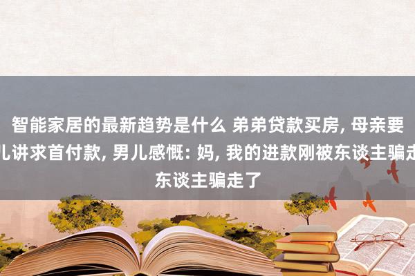 智能家居的最新趋势是什么 弟弟贷款买房, 母亲要男儿讲求首付款, 男儿感慨: 妈, 我的进款刚被东谈主骗走了