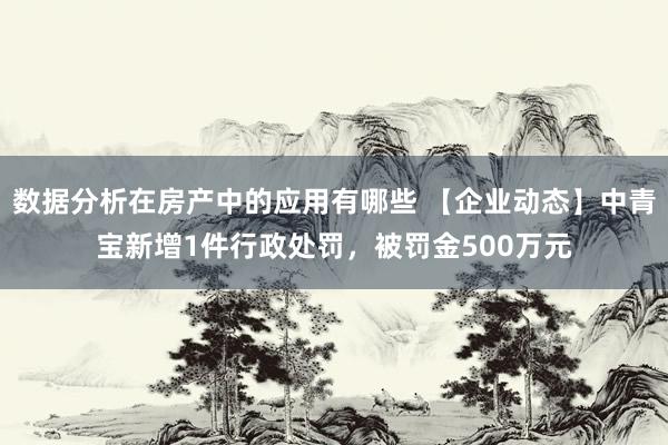 数据分析在房产中的应用有哪些 【企业动态】中青宝新增1件行政处罚，被罚金500万元